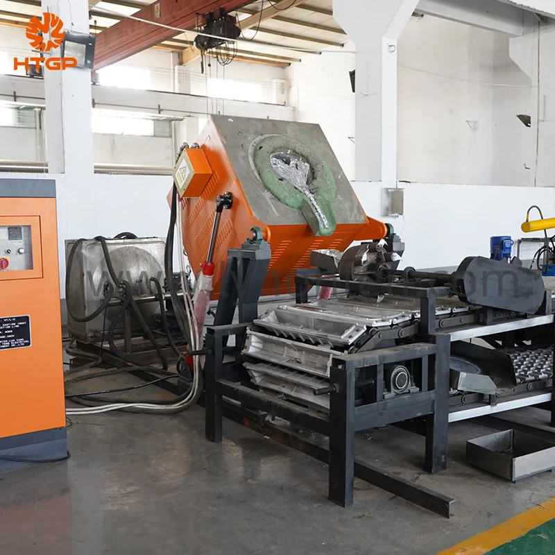 HTGP Metals Melt Electric Continuous Casting Machine 100 200 250 500 kg Ubc Cans Aluminum Induction Melting Furnace