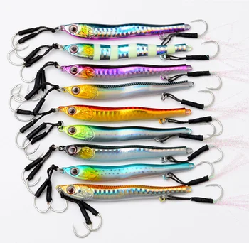 30g 40g 60g 80g Offshore Jigging Lures Bass Luminous Fishing Low Metal Jigs with Assistant Hooks Japan Quality Jig Metal – Metal Jig – view 2