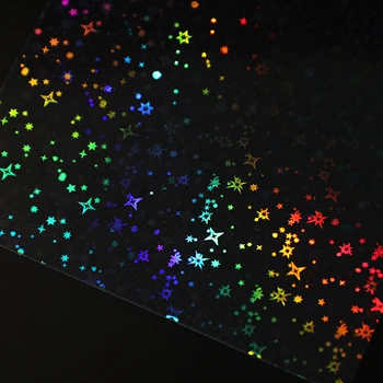 Laser Stars (Hollow) Cold Laminating Film Self-Adhesive Decorative Film PET Cold Laminating Rolls