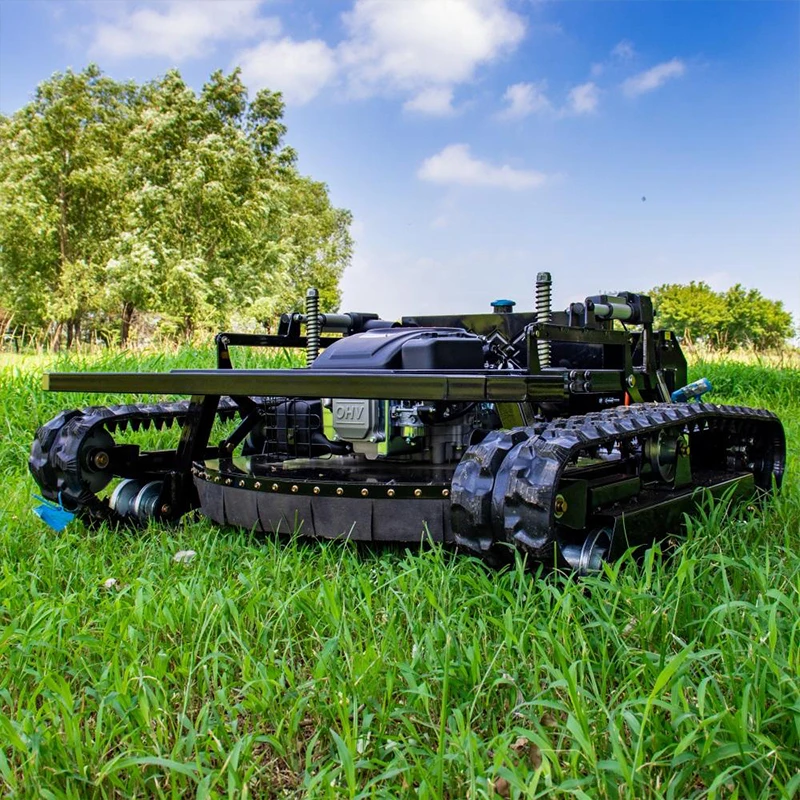 CE/EU/EPA Remote-controlled Tracked Lawn Mower Cutting Width 800mm Briggs & Stratton Engine One-key Start 4.2 Acres Per Hour
