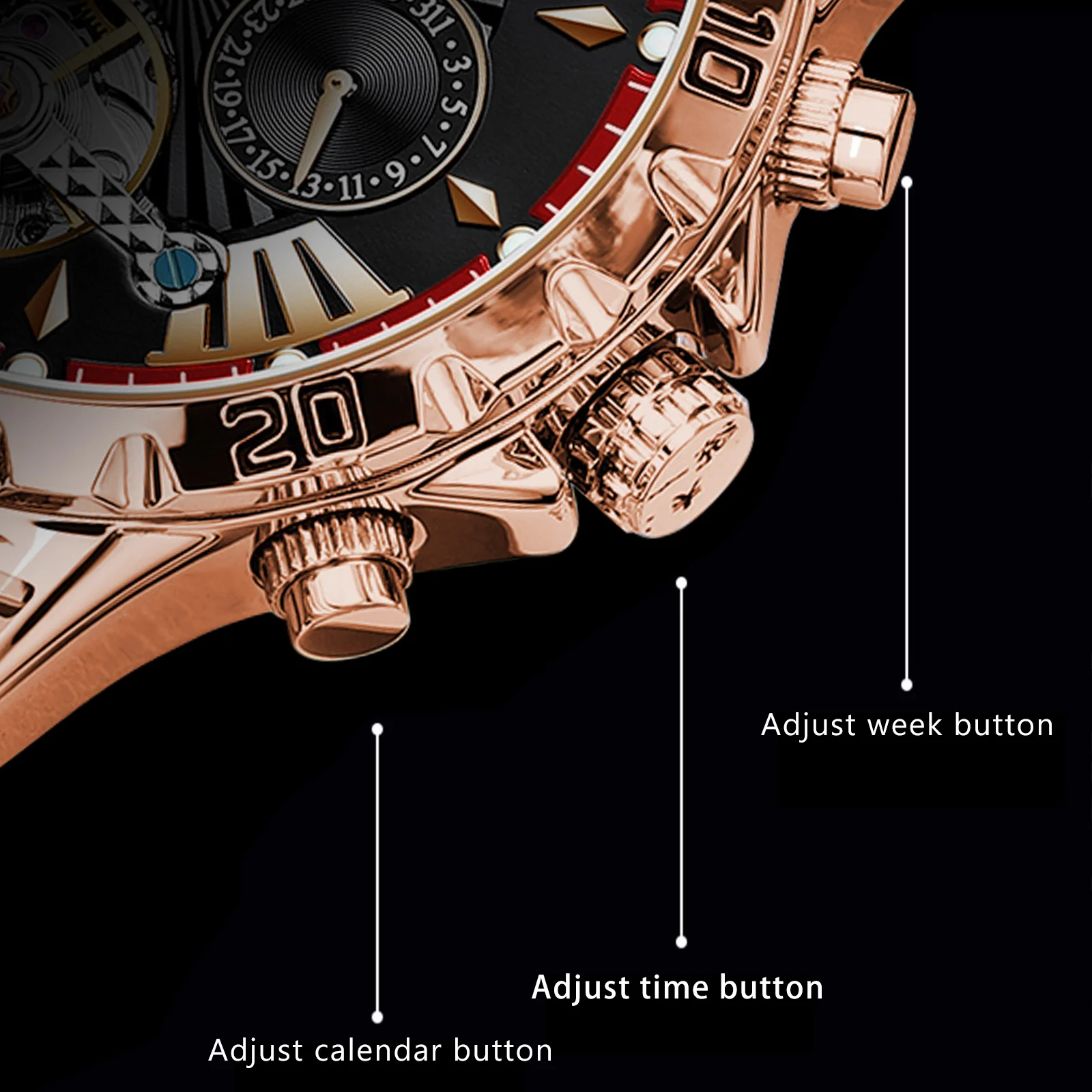 Poedagar 1410 Men's Tourbillon Luxury Watch