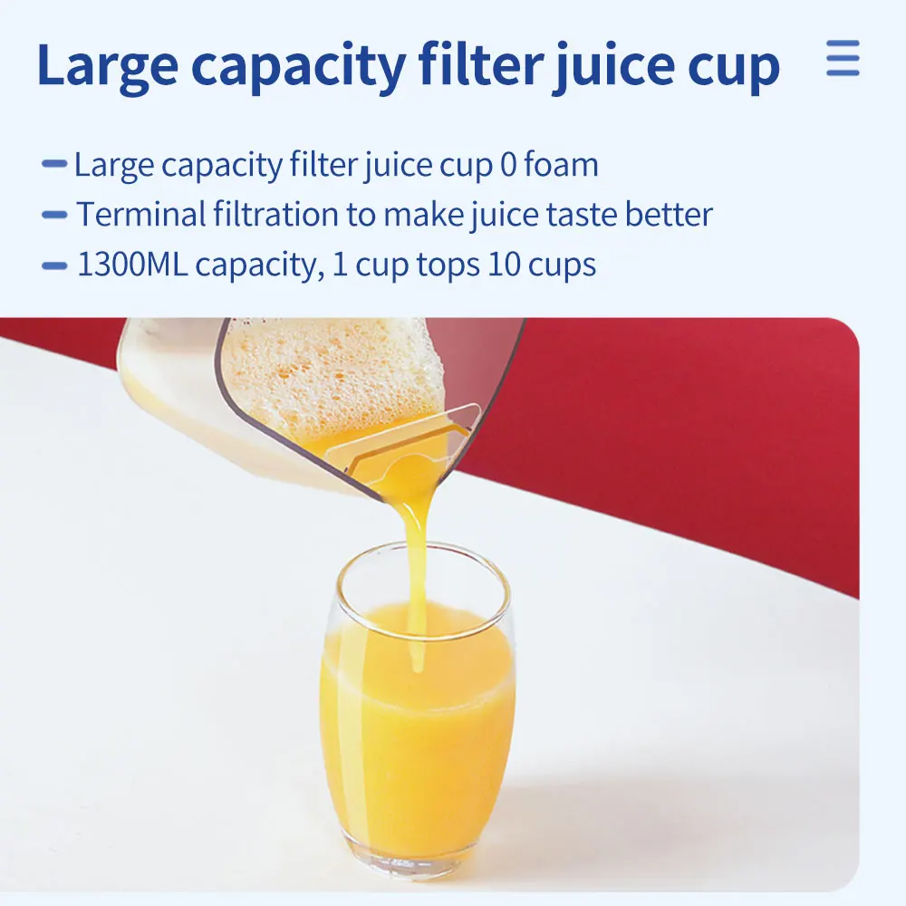 Cucumber Carrot Automatic Fresh Fruit Juicer Machine Commercial Cold Press Juicer Portable Masticating Juicer
