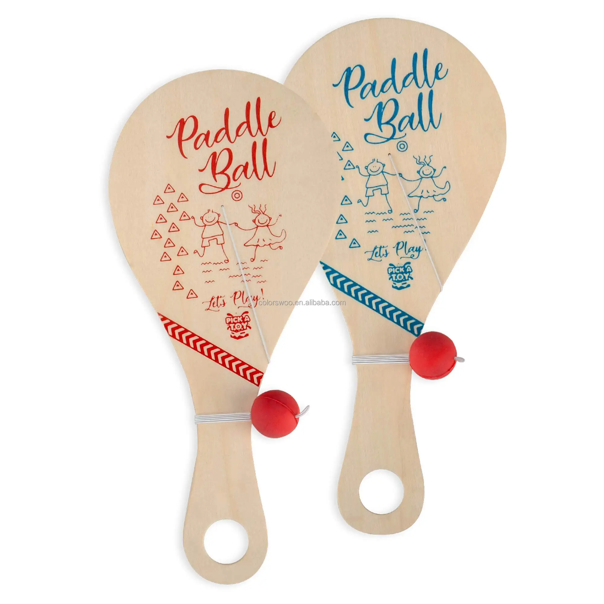 Vintage Retro Toys Paddle Ball Set Party Favor Indoor And Outdoor Toy