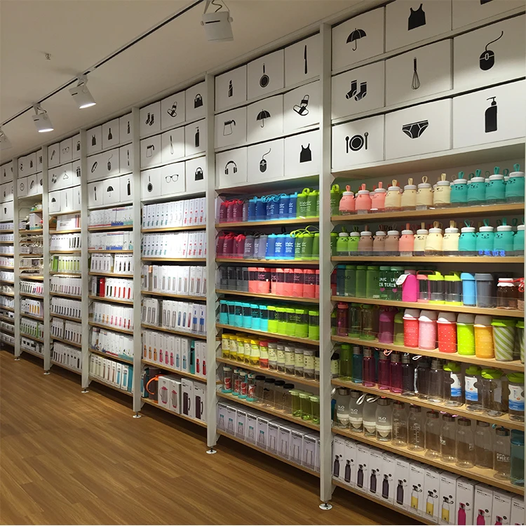 Products Modern Supermarket Shelving Shop Rack Wooden Shelves Wall