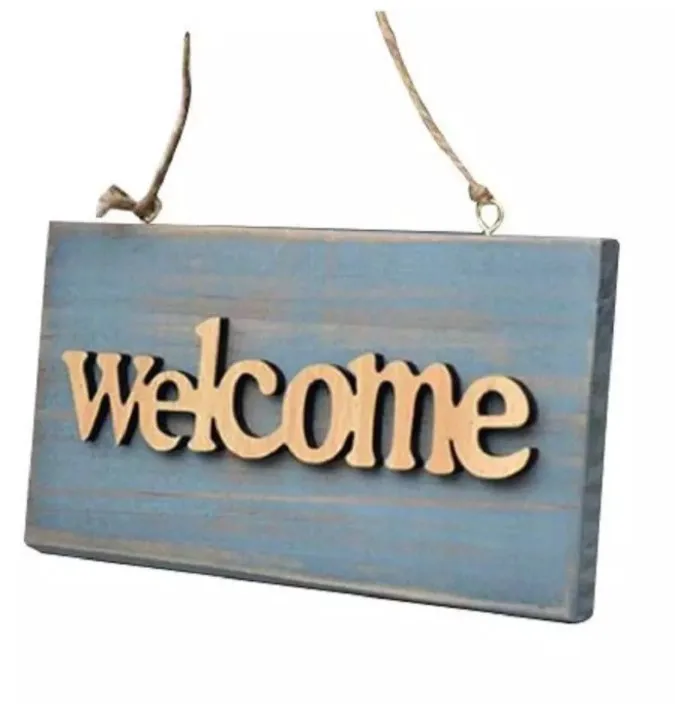 Rustic Wooden Open Closed Sign Plaque Blue Cafe Shop Door Hanging Sign Buy Wall Sign