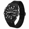Boîtier de montre en fibre de carbone noir + bracelet en nylon noir