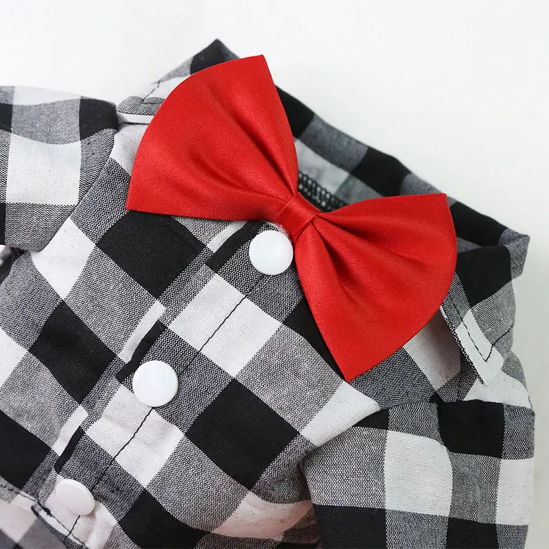 Pet Clothes Dog Wedding Shirt with Bowknot Decoration