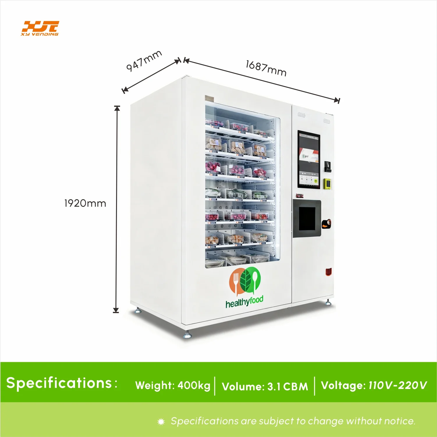 XY自動販売機2026フルーツ健康食品自動販売機 サウジアラビア販売用