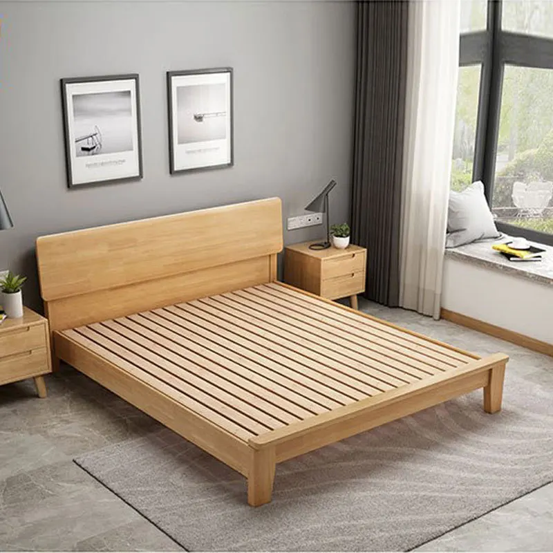 Nordic Solid Wood Master Bedroom 1.8m Double Bed Small Family 1.2m Modern Simple Japanese Style 1.5 Economical Single Bed - Buy Solid Wood Bed,Solid Wood Single Bed,Solid Wood Double Bed Product