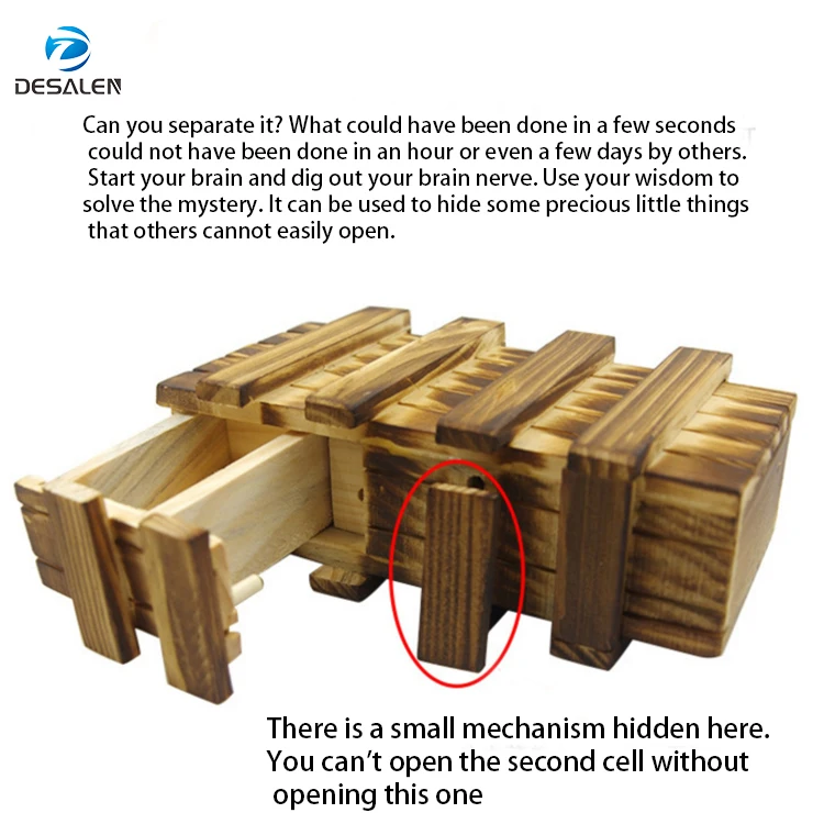 Детская деревянная Магическая игрушка desall, ящик для секретных трюков, коробка для волшебных пазлов