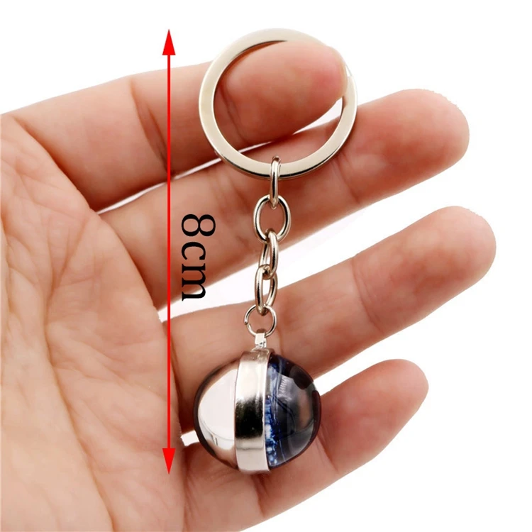 Cute Trendy Women Key Ring Gifts Art Picture Double Side Glass Ball Sunflower Keychain accessories