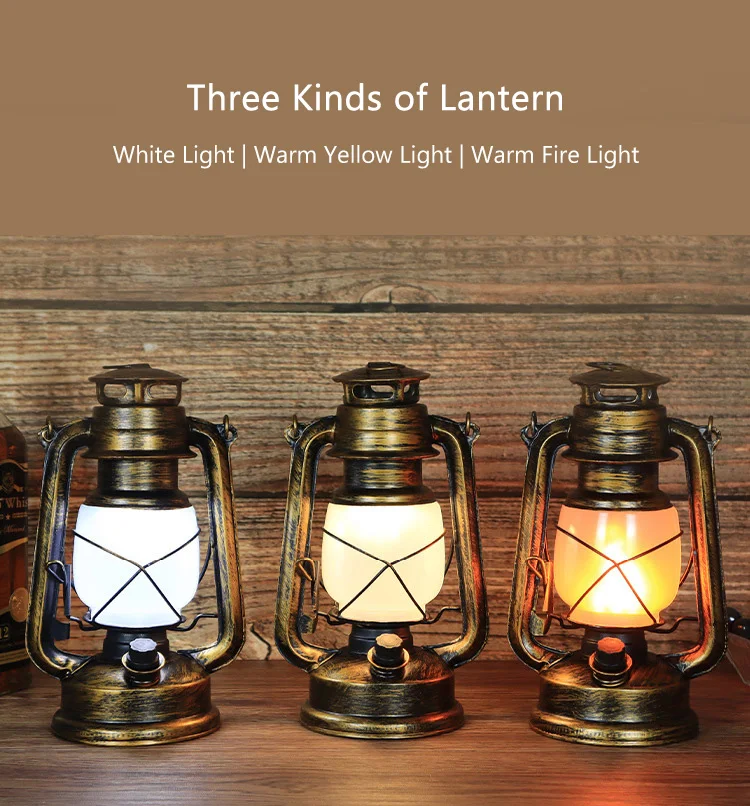 Lanterna Vintage A LED: Lampada Tempesta In Stile Antico, 16,2 Cm, Alimentata A Batteria, Per Campeggio E Decorazione