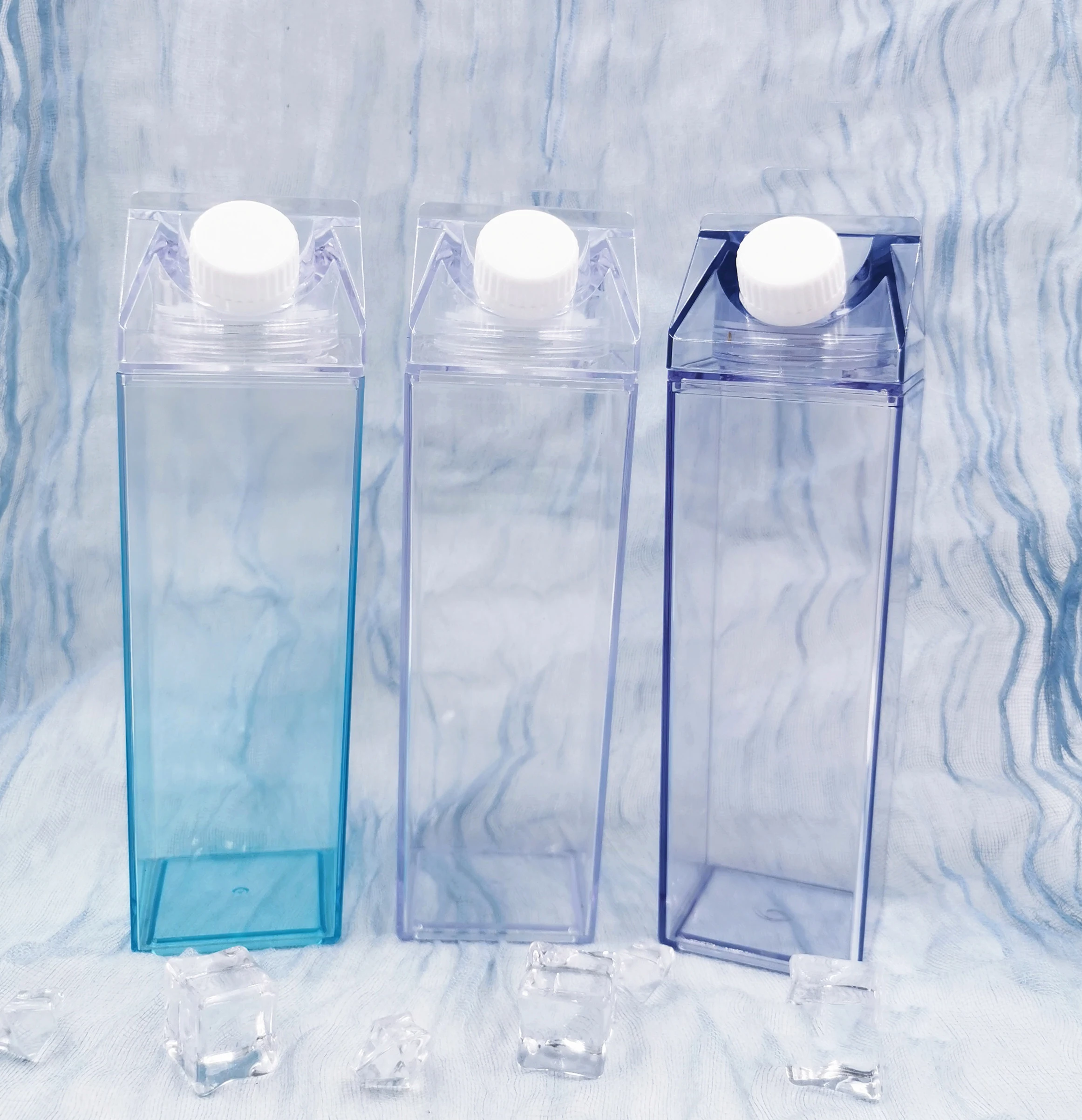 Wholesale 1000ml 500ml Clear Milk Carton Water Bottle Plastic
