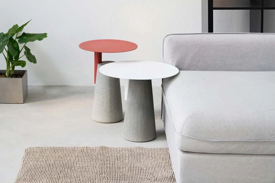 Adjustable Height Round Concrete Cement Table Bedroom Side Table Coffee Shop  Hotel  Side  Table