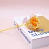 Rosa naranja con lámina de oro