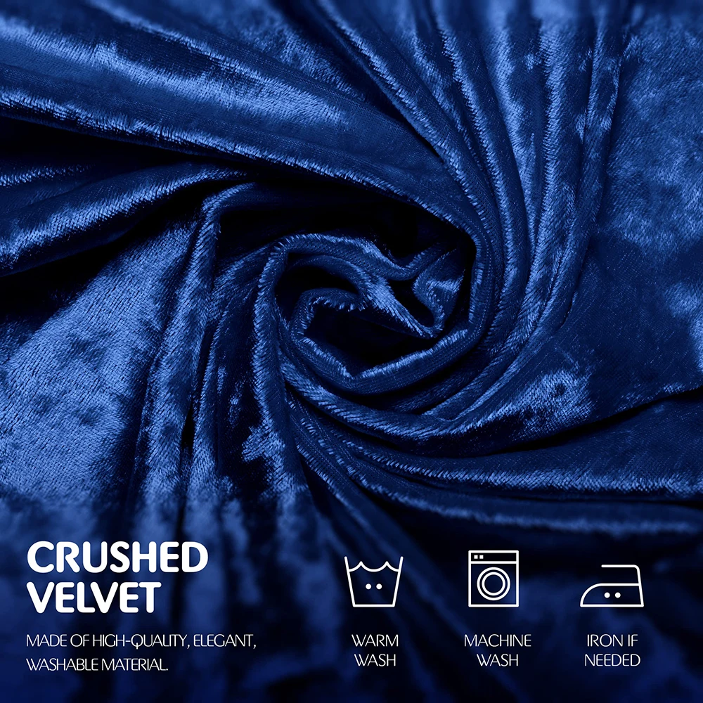 Beauty Shimmer Table Cloth 60 X 120 Inch Royal Blue Velvet Crushed Rectangular Tablecloth