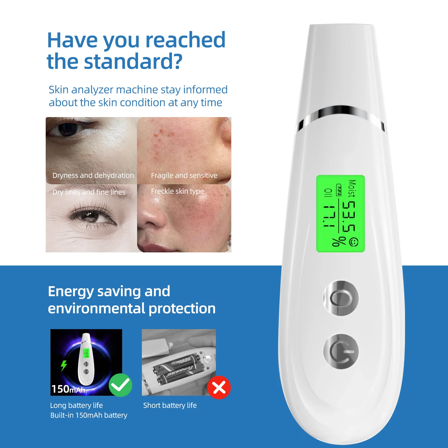 Bowket Home Use Digital Skin Oil Sensor Analyzer