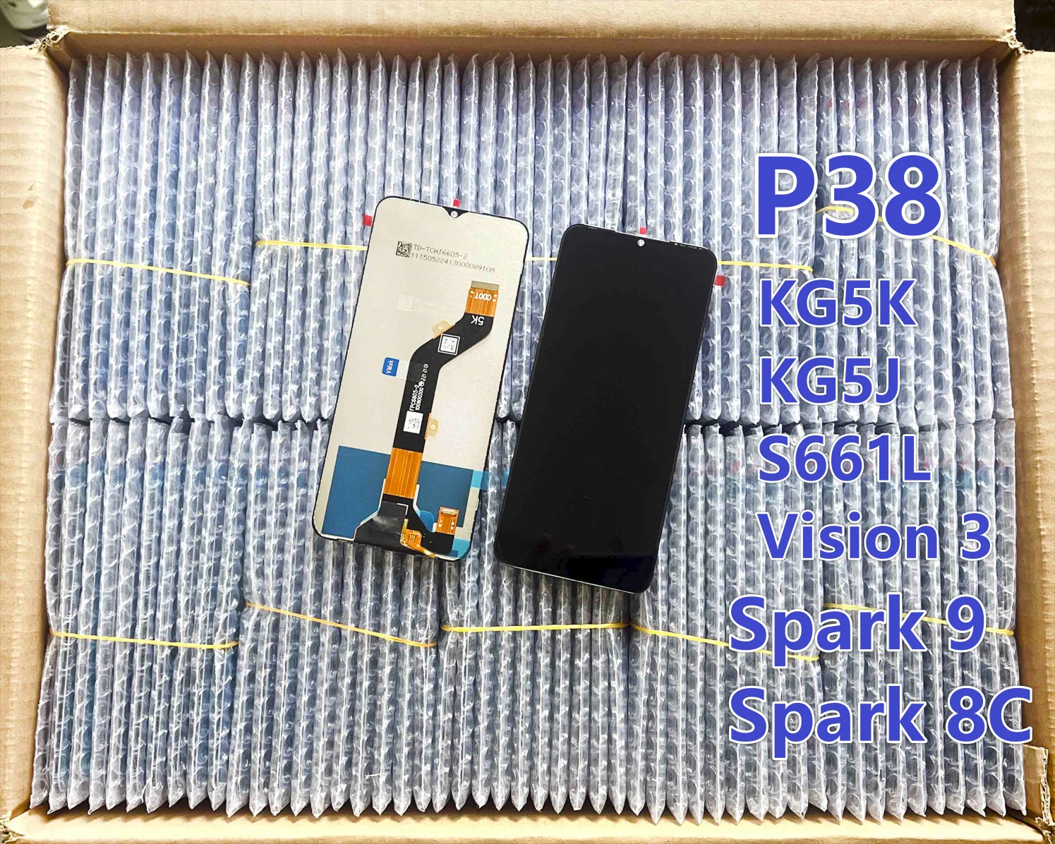 Factory Price Pantalla LCD for Itel P38 LCD Display Touch Screen Accessories for Tecno Spark 8C KG5k
