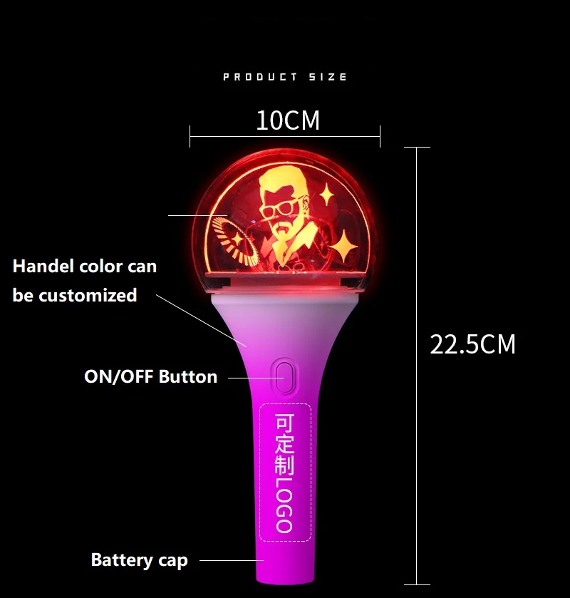 Korea Japan Kpop Light Stick 15colors Changing 3d Rotation Dmx512