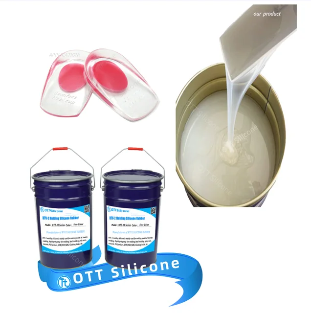 Free Sample RTV2 Medical Transparent Silicone for  Forefoot Insoles For Shoe Insole Silicona Liquid Molding rubber