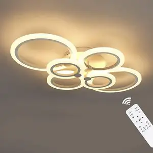 Acrylic Rings Modern Ceiling Lamp Living Room Circle Three Colors Dimmable Led Ceiling Lights