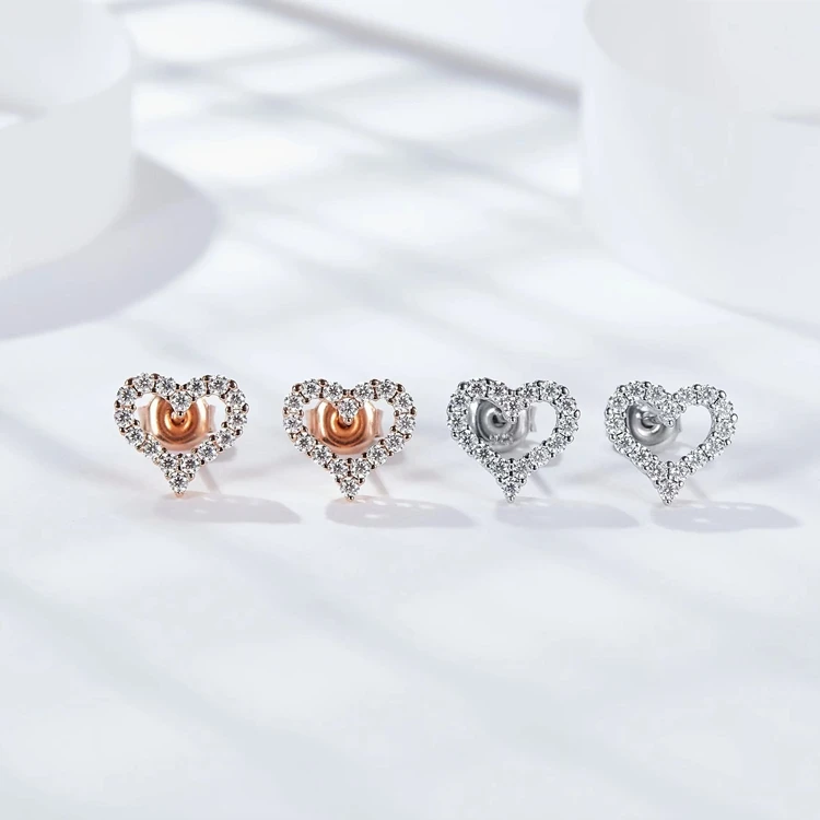 Ear Stud Clips Korean Moissanite 