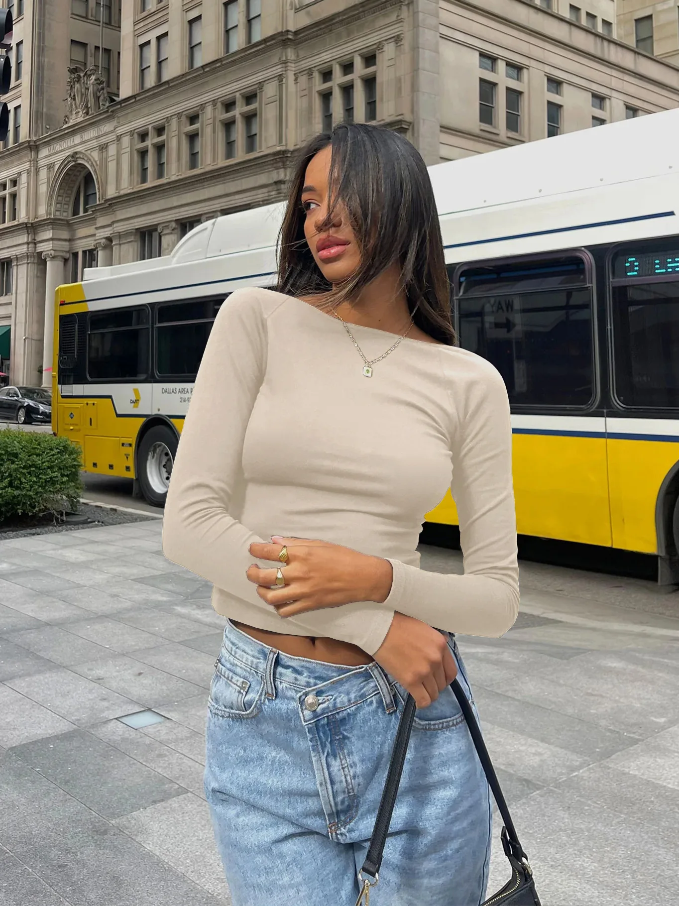 GMD Summer women's clothing fashion long-sleeved comfortable bottoming shirt sexy hot girl  Women's T-shirt
