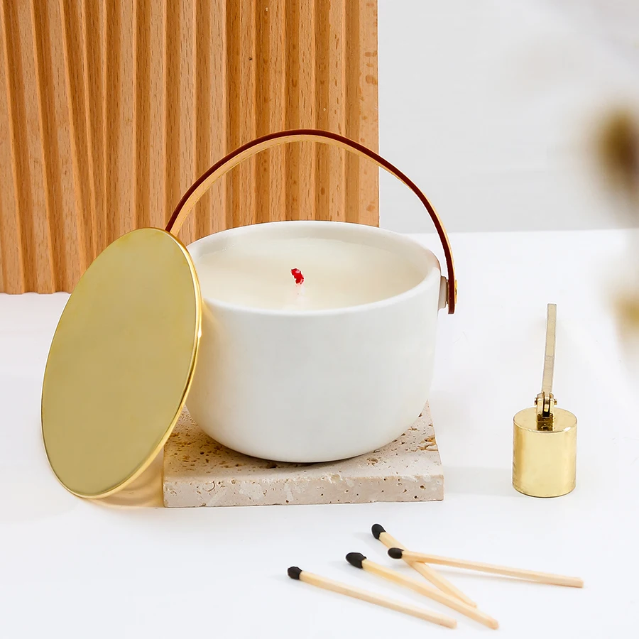 Wholesale Unique 3 Wick Large Candle Jar Nordic Custom White Luxury