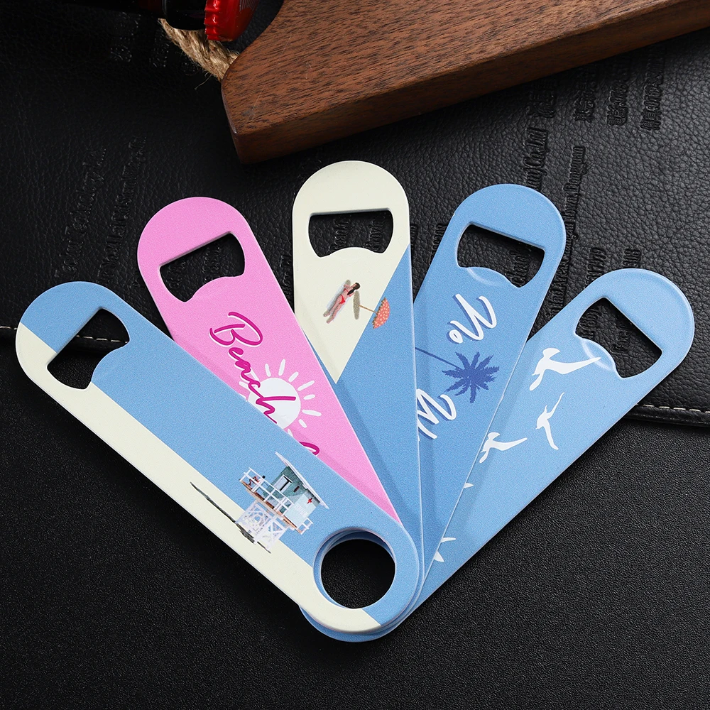 Customize 2d Logo Letter Metal Beer Bottle Opener Brass Silver Black Sublimation Blank Stainless Steel Bottle Opener for Bar