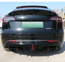 V style Rear Bumper Carbon Fiber ModelY Rear Diffuser Lip for Tesla Model Y Sedan 4-Door 2016-2020