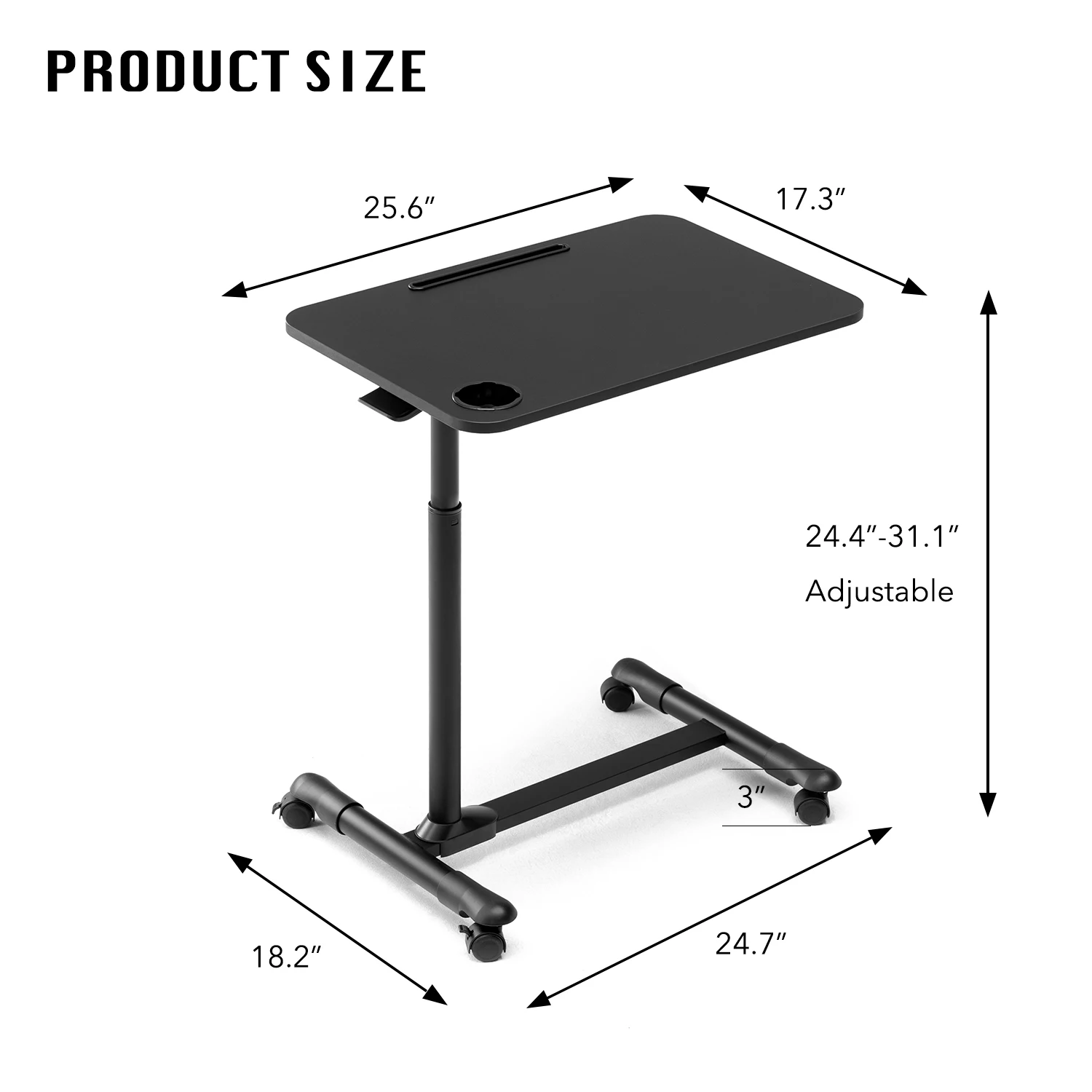 Adjustable Height Standing Multipropose Computer Laptop Overbed Lifting