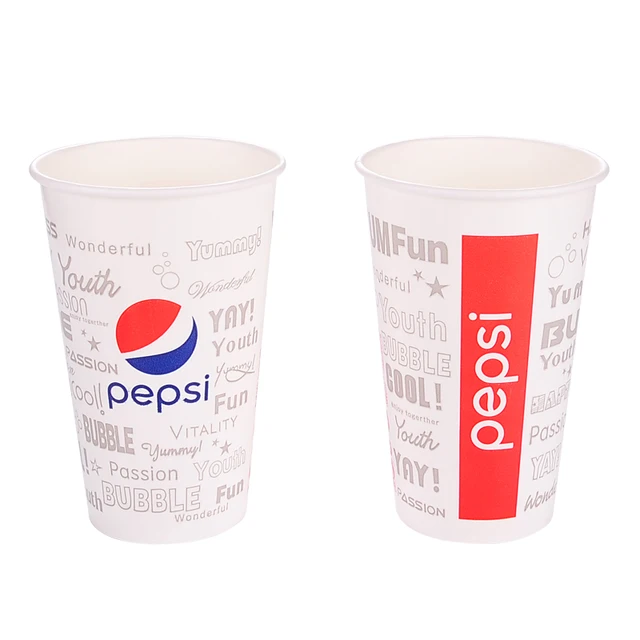Custom logo 8oz 12oz 16oz Thickened double PE cold drink Hot drink paper cup Disposable cup with lid