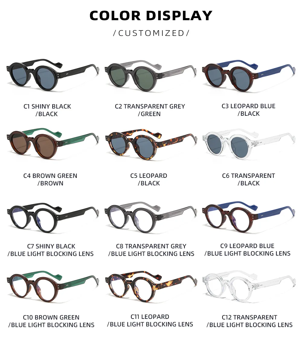 Best Product With Unique Design: Small Frame Thick PC Round Retro Unisex Sunglasses_voghion.com