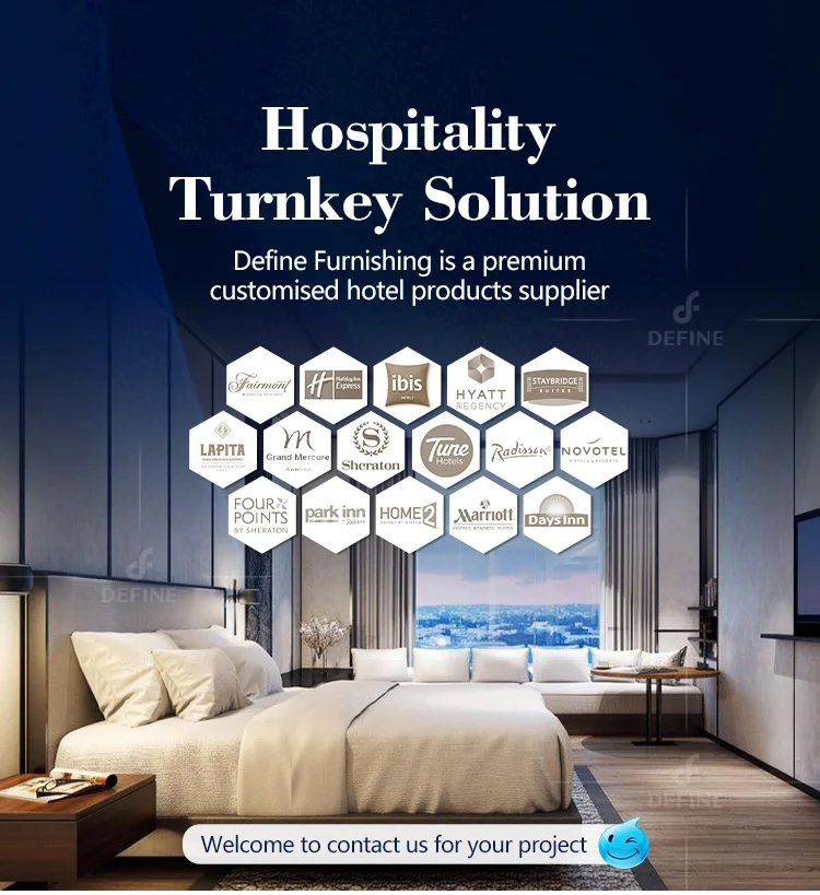 Modern Design Hotel Furniture For 5 Star Luxury Bedroom Hotel Bed Se