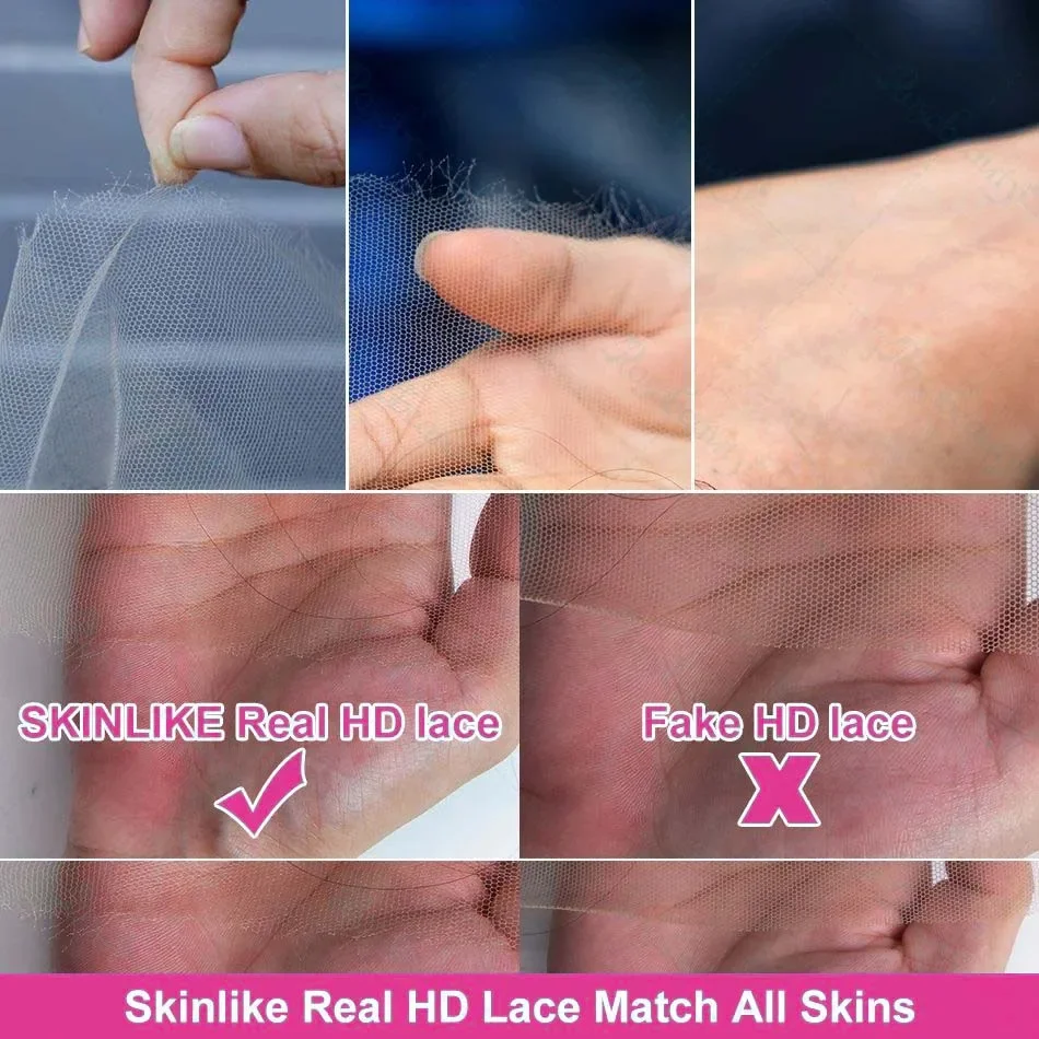 13x6 HD Lace Frontal Echthaar-Perücken, knochengerade, transparente Lace-Front-Perücken für Frauen, vorgezupft, 200 % Dichte_voghion.com
