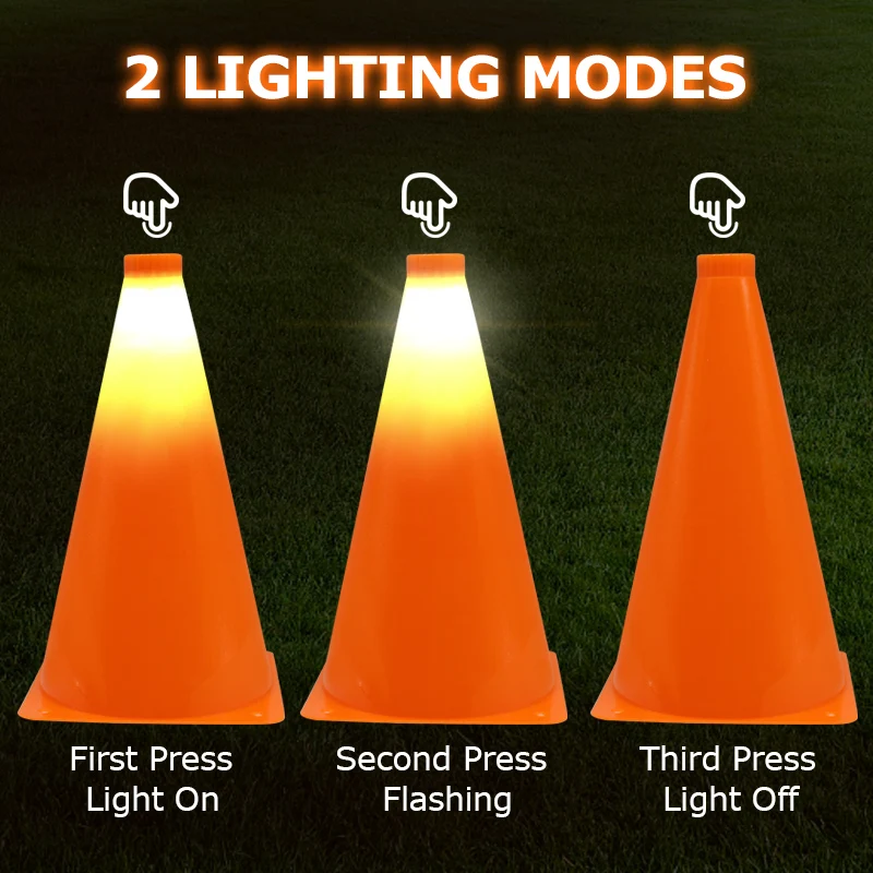 Light up Glow in the Dark LED Football Conessoccer Sports Cones for Training
