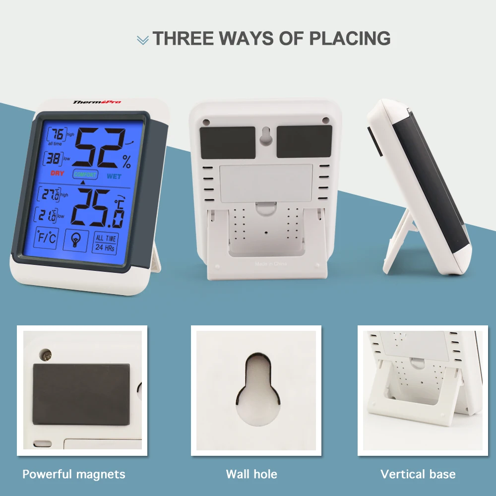 ThermoPro TP55 Digital Thermometer and Hygrometer With Temperature Gauge Humidity Sensor