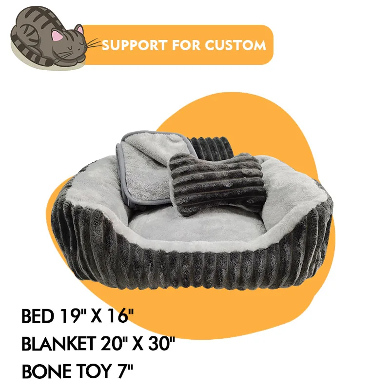 Custom Luxury Warm Soft Pet Bed Factory Price 3-in-1 dog pillow Customized High Quality Orthopedic Dog Bed With Blanket details