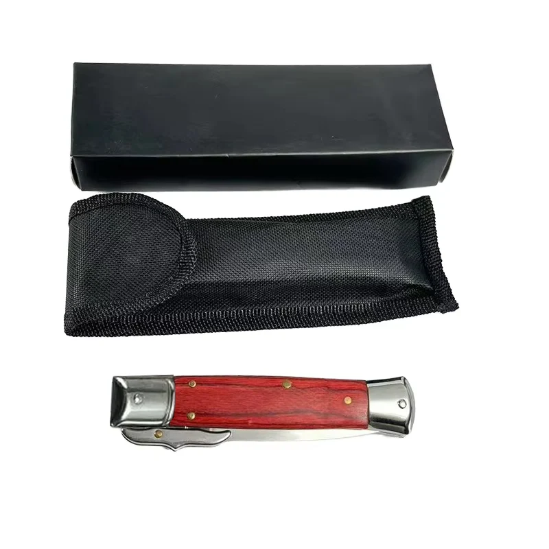 Self Defense  Sliding  Push Button Camping Hunting Knife sharp Stainless 3cr13tactical Survival Outdoor Folding Pocket Knife