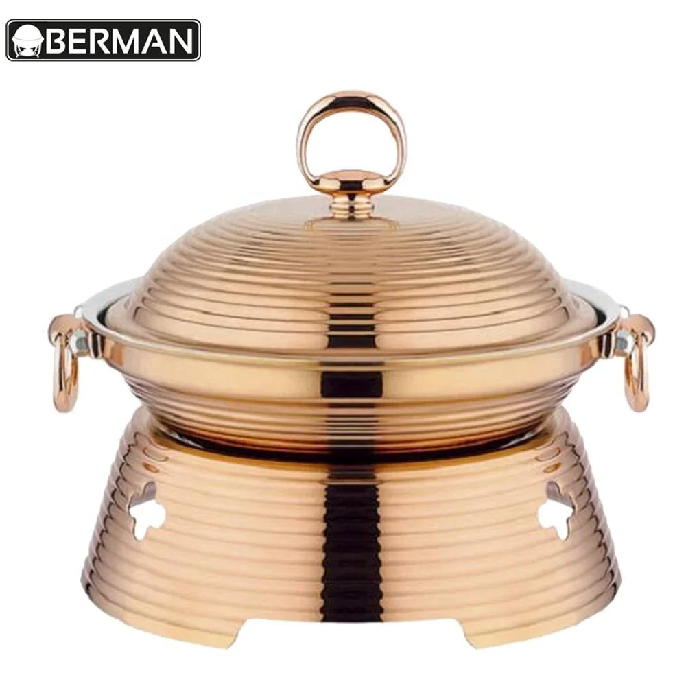 Guangzhou Berman Wholesale Double Sided Chafing Dish Hot Pot Restaurant Equipment Buffet Food Heaters for Catering