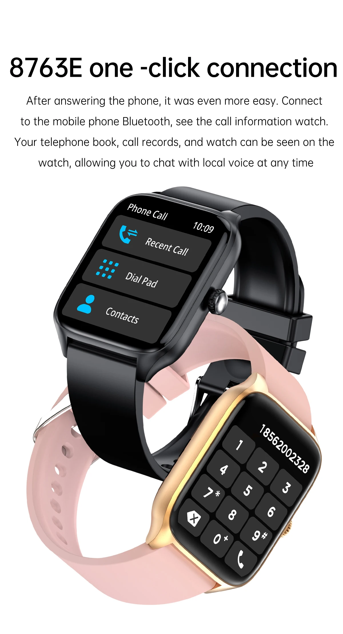 2023 New T19 Pro Big Screen Relojes Smart Watch 1.96 Inch Waterproof