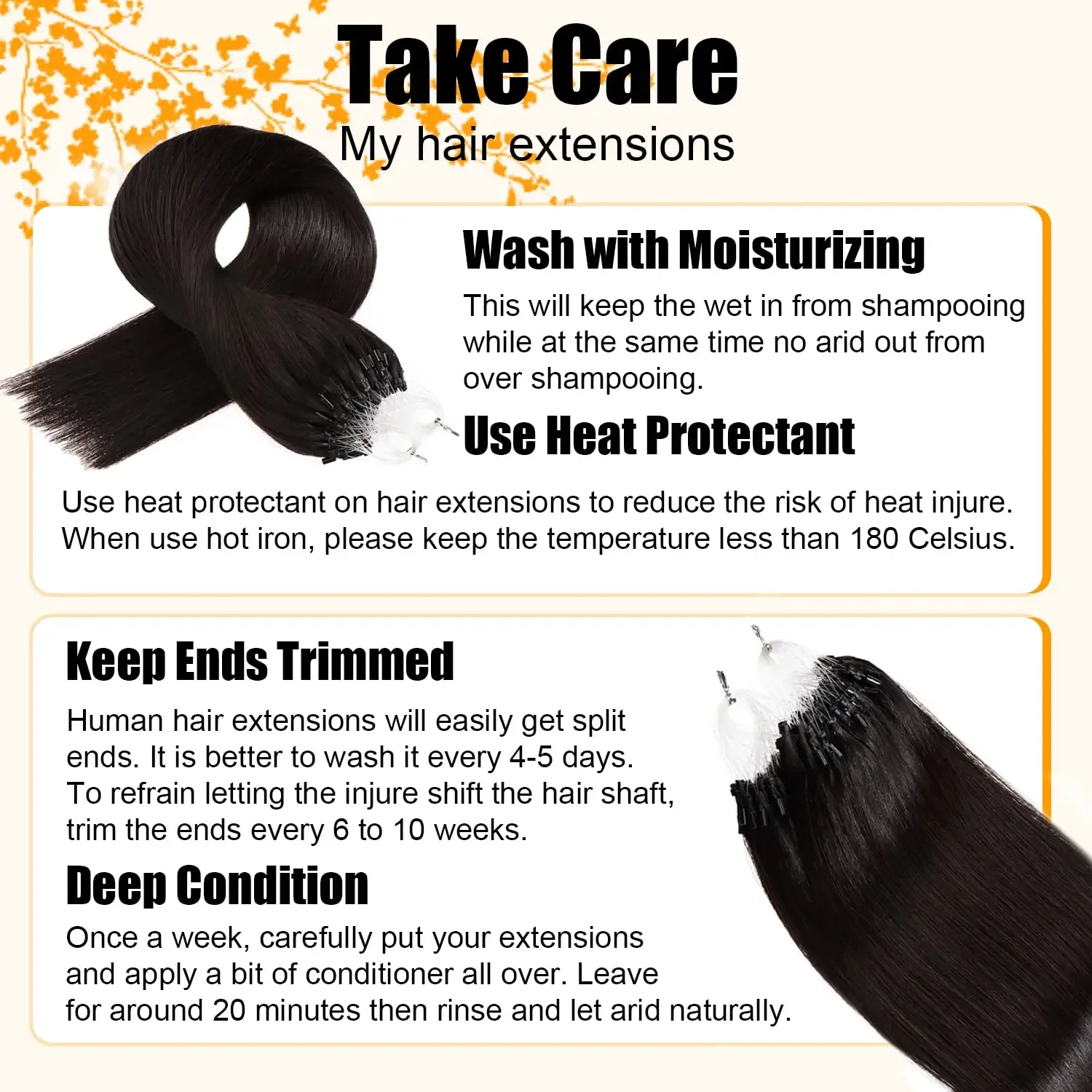 Micro loop hårforlængelse ægte remy hår sort 50g_voghion.com