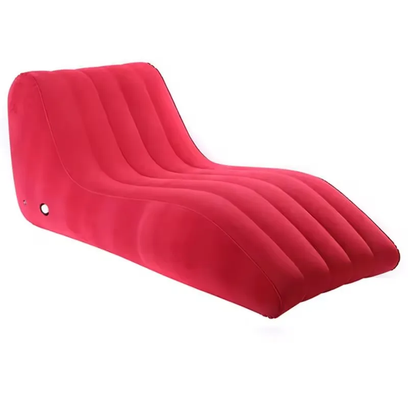 Soft Comfortable PVC Inflatable Flocked Sex Position Sofa Lounge Environmental Flocking Outdoor Chaise Lounge Furniture