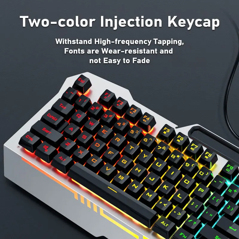 AULA F3010 Wired Gaming Keyboard 26 Keys Anti-ghosting Mix Backlit LED Keyboard for Desktop Game Teclado
