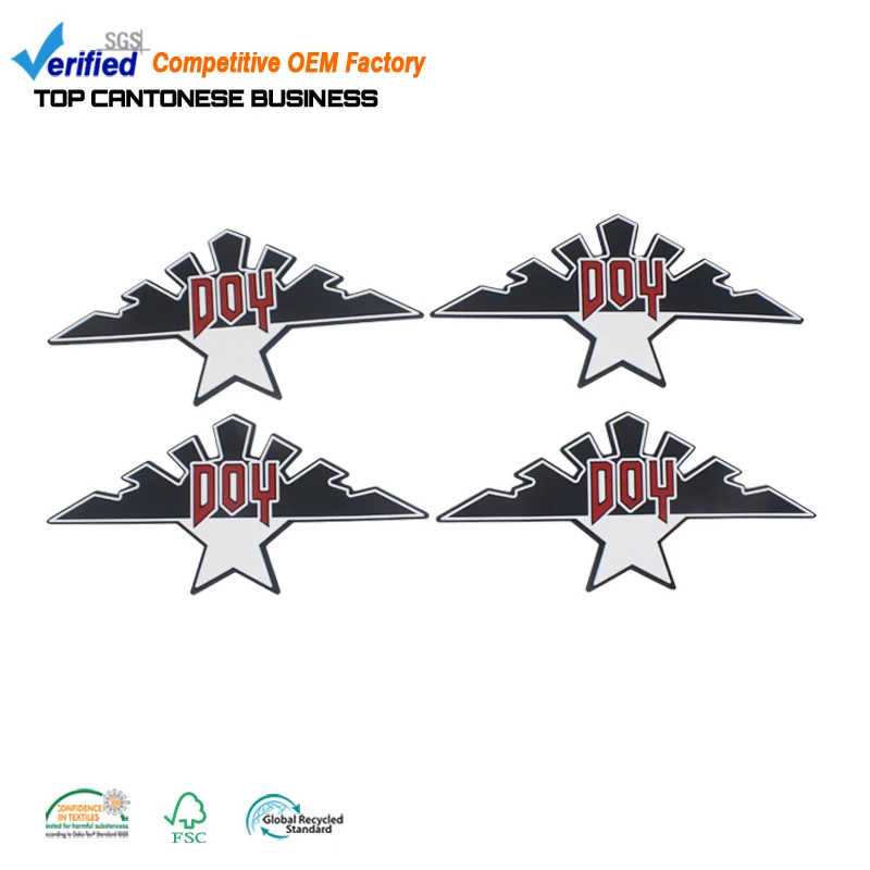 Silicone PVC Parches Wholesale Custom Embossed 3D Logo Adhesive Soft Rubber Patches for Hats