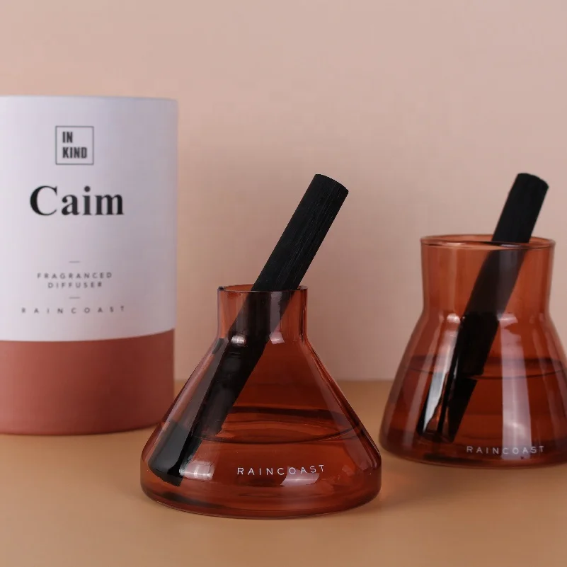 RAINCOAST 100ml Blowing Glass Diffuser Reed Diffuser With Extreme Decorative Reeds Home Fragrance Diffuser