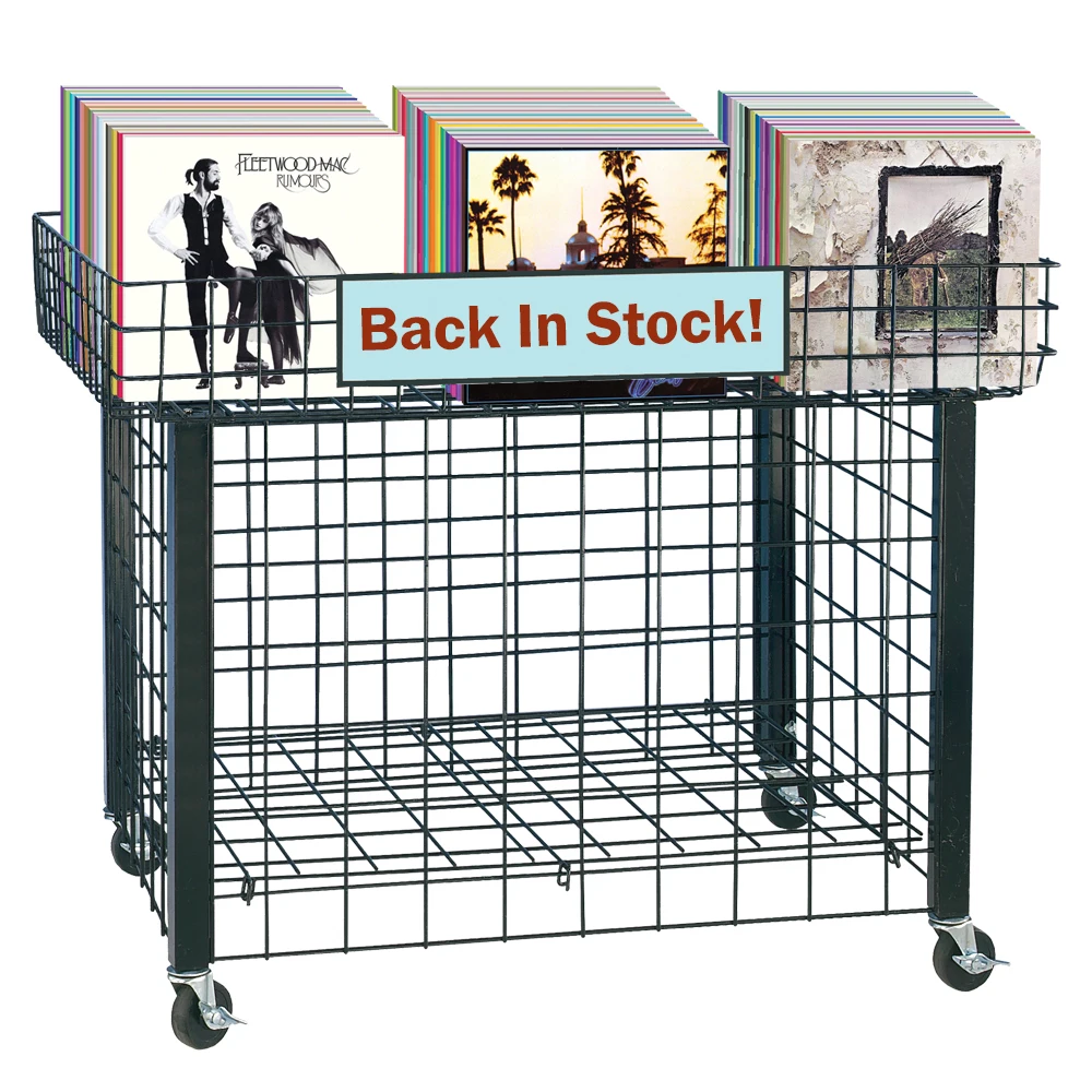 Movable Retail Metal LP Display Rack Vinyl Record Holder Stand Table ...