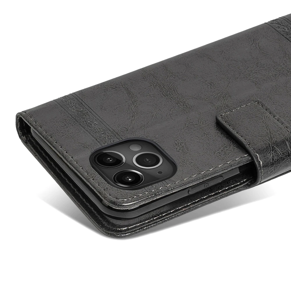 
 Роскошный кожаный флип-чехол из мягкого ТПУ с тиснением для iphone 12 11 Pro XS Max XR X/XS 5 6 7 8  