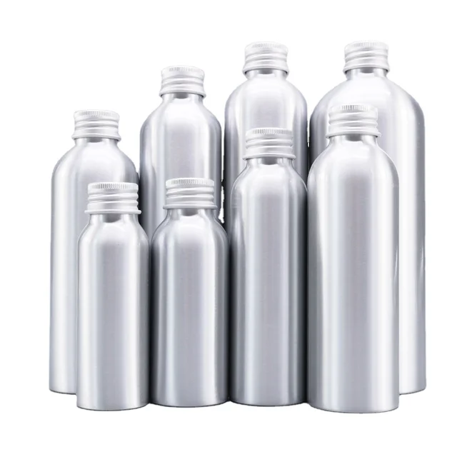 30ml 50ml 100ml 120ml 150ml 200ml 250ml 300ml 500ml aluminium bottle with metal silver screw cap