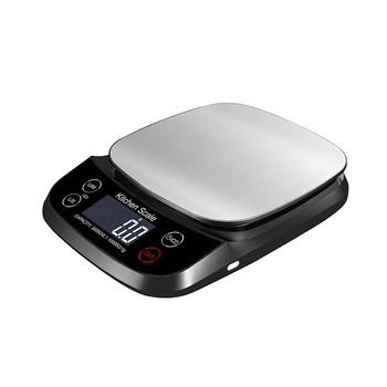 Digital Kitchen Scale, Small Food Weight Scale 1g-10kg with Stainless Steel  Platform Black